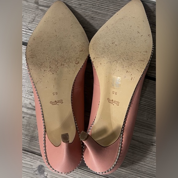 COACH Waverly 85 Pumps in Leather - Light Rose | Dressy Bling Rhinestone Classic - Picture 13 of 14